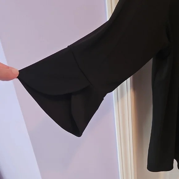 Talbots Black Relaxed 3/4 Sleeve Blouse - Picture 3 of 3